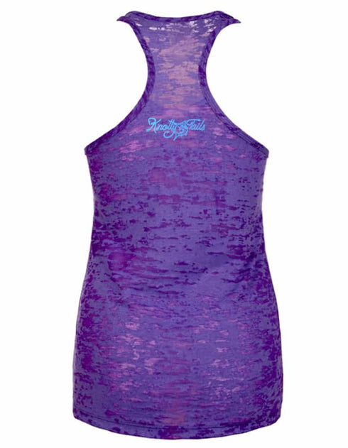 Women's Purple Offshore Burnout Racerback Tank - KnottyTails